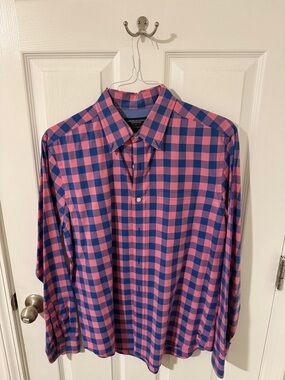 Button-Down Checked Shirt - Pink & Blue